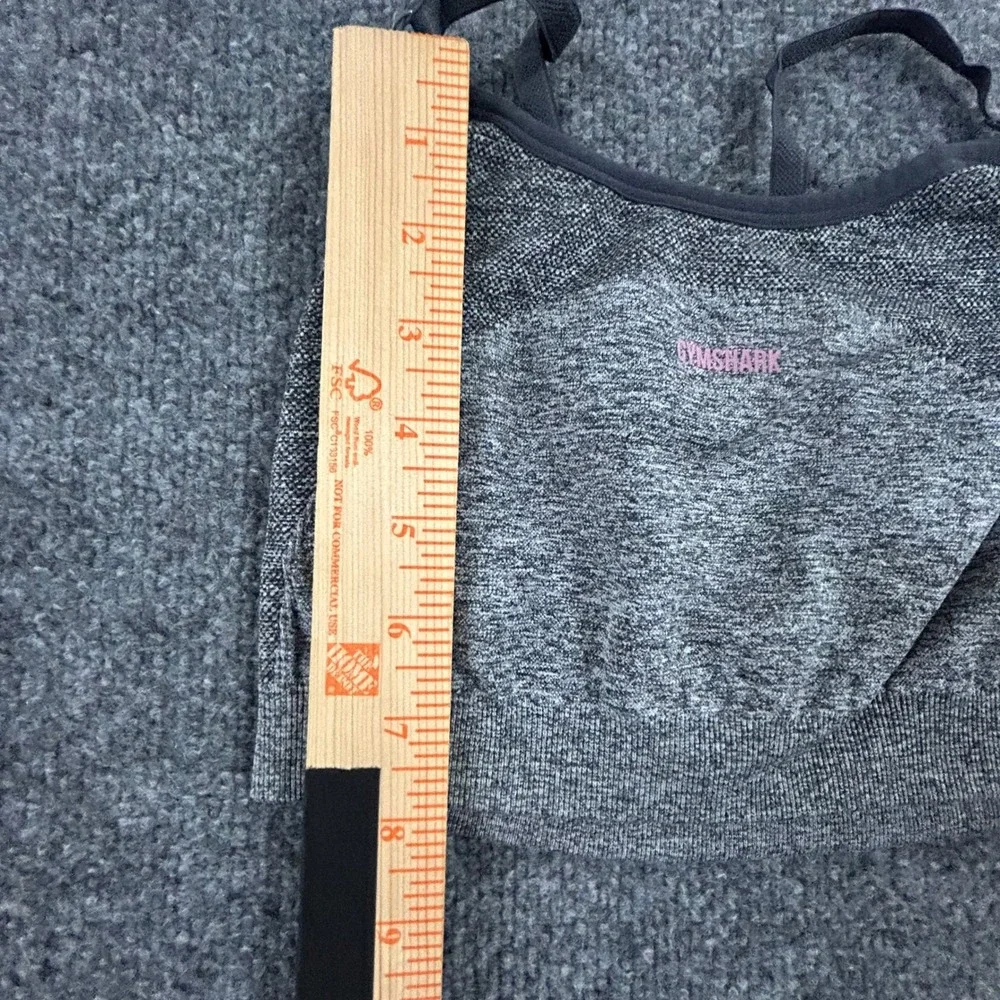 Gymshark Sports Bra Womens Size S Gray Pink Seamless Marl Adjustable Straps Gym